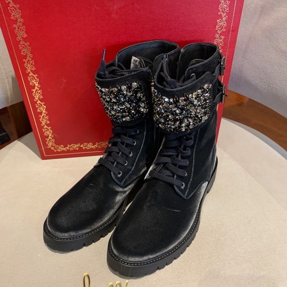 New Auth Rene Caovilla Biker Boots with Diamonds! - Picture 8 of 14